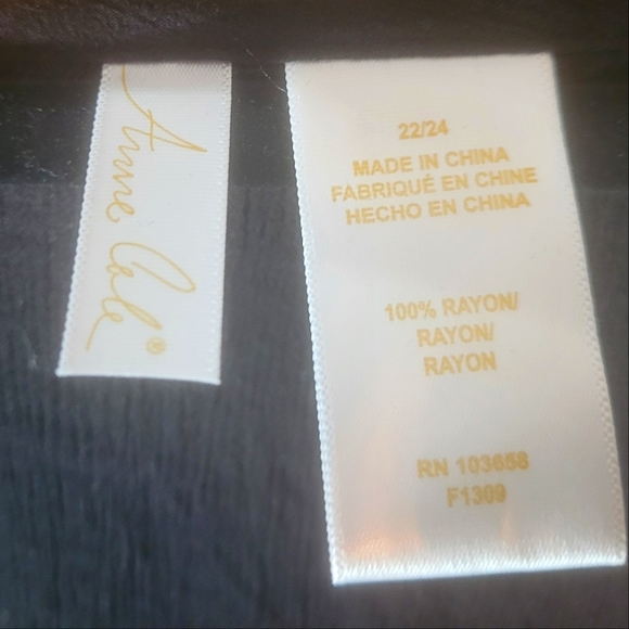 Anne Cole Flounce V-Neck Tunic Cover-Up Size 22/24  Black - Picture 3 of 5